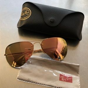 Brand New Ray Ban Rimless Aviator Sunglasses